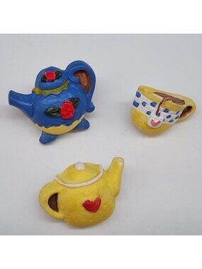 Vintage Tea Pots and Cup Sewing Buttons Crafts Embellishments Quilting Resin Lot